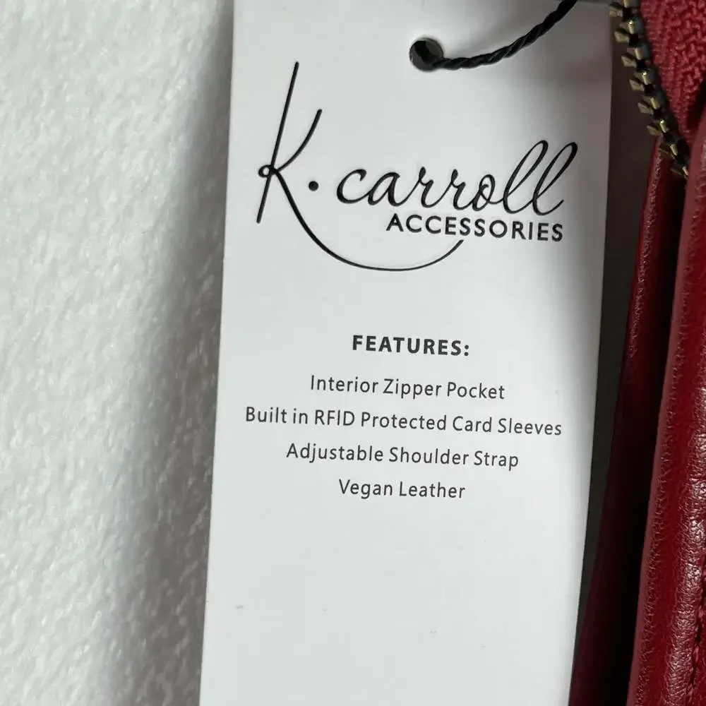K Carroll‎ Accessories Red Vegan Leather Hobo Shoulder Bag RFID NWT
